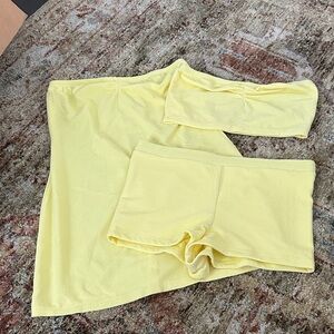 Dippin Daisys Sundripped Mini Dress + Yellow Strapless Top and Shorts Set